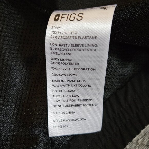 FIGS Sydney Scrubs Jacket Black Womens Small Full Zip Medical Nurse Alchemy LOGO - Picture 12 of 15